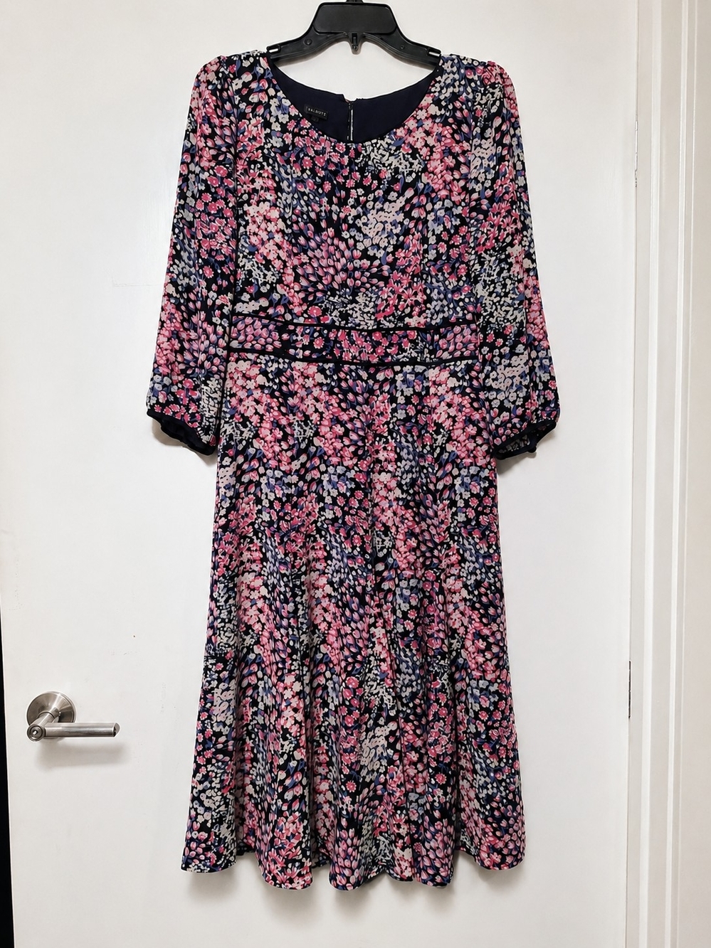 Floral Print Midi Dress 3/4 Sleeve Fit & Flare A-Line